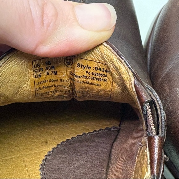 Ariat Women’s 9 Shasta Brown Leather Harness Slip On Comfort Closed Clog Shoe - Picture 7 of 7